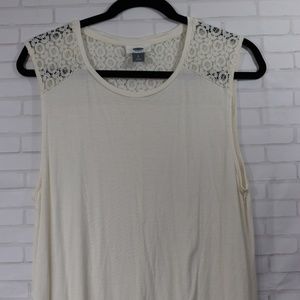 OLD NAVY Lace Relax fit Creme Sleeveless Top